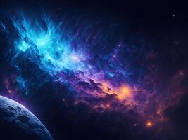 Nebula Galaxy Background. Cosmos Clouds And Beautiful Universe Night Stars. photo