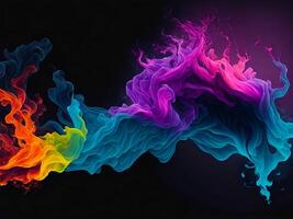 Abstract colorful smoke on background. photo