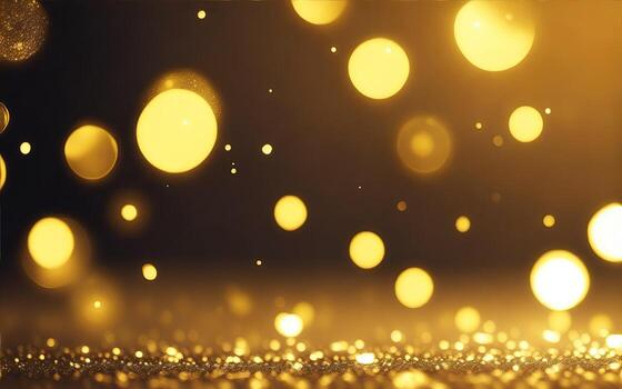 Abstract background with gold bokeh effect. AI Generative photo