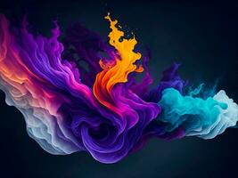 Abstract colorful smoke on background. AI Generative photo