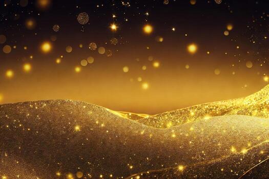 Abstract shiny light and gold particle background. . photo