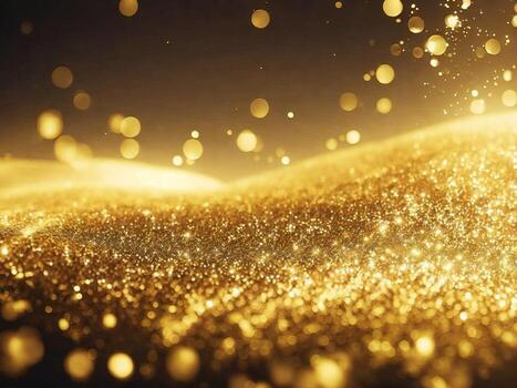 Abstract shiny light and gold particle background. . photo