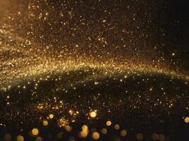 Abstract shiny light and gold particle background. AI Generative. photo