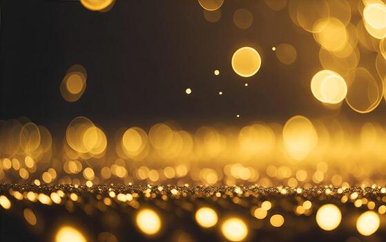 Abstract background with gold bokeh effect. photo