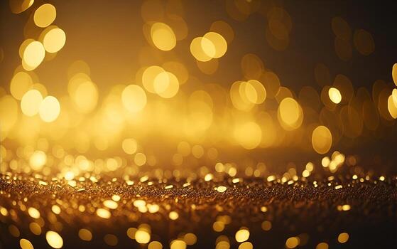 Abstract background with gold bokeh effect. photo