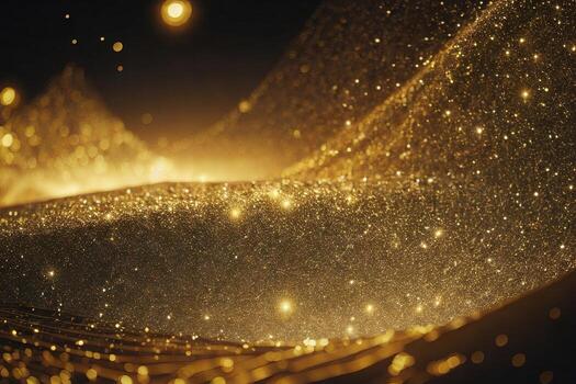 Abstract shiny light and gold particle background. . photo