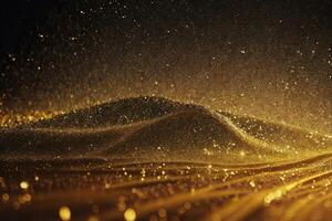 Abstract shiny light and gold particle background. . photo