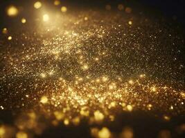 resumen brillante ligero y oro partícula antecedentes. ai generativo. foto