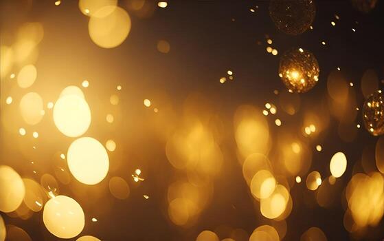 Abstract background with gold bokeh effect. photo