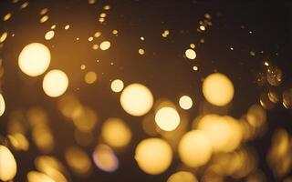 Abstract background with gold bokeh effect. photo