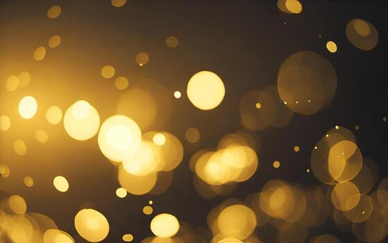Abstract background with gold bokeh effect. AI Generative photo
