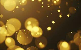 Abstract background with gold bokeh effect. AI Generative photo