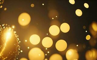 Abstract background with gold bokeh effect. AI Generative photo