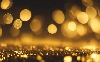 Abstract background with gold bokeh effect. AI Generative photo