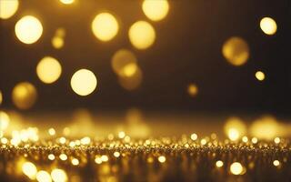 Abstract background with gold bokeh effect. AI Generative photo