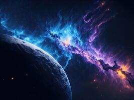 Nebula Galaxy Background. Cosmos Clouds And Beautiful Universe Night Stars. photo