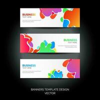 Set of abstract web banners with colorful shapes. Vector design element.