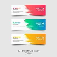 web banners with brush strokes. Modern design for business, Vector illustration