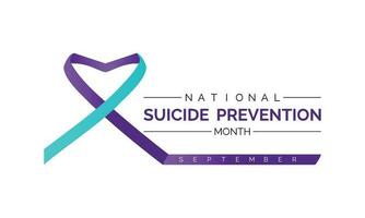 National suicide prevention day observed each year during September banner, Holiday, poster, card and background design. Vector illustration white and blue color background.