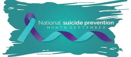 nacional suicidio prevención mes observado cada año durante septiembre bandera, día festivo, póster, tarjeta y antecedentes diseño.vector ilustración blanco y azul color antecedentes. vector