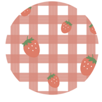 red circle cute colourful pastel button clasper plaid paper decoration png