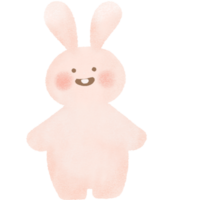 Conejo sonrisa linda dibujos animados gracioso peludo rosado liebres Pascua de Resurrección conejitos png