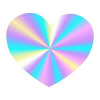 Rainbow, holographic heart. vector