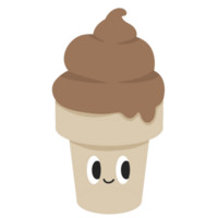 cioccolato ghiaccio crema dolce veloce cibo carino cartone animato png