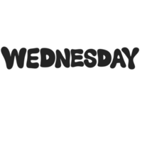 WEDNESDAY text banner cute decoration png