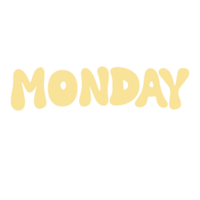 MONDAY text banner cute decoration png