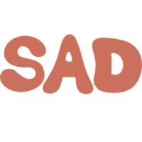 SAD text banner cute decoration png