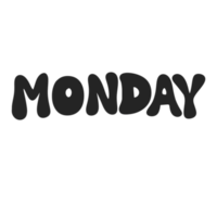 MONDAY text banner cute decoration png