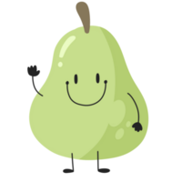 Pera fresco carino frutta cartone animato illustrazione png