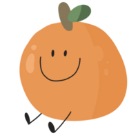 oranje vers schattig fruit tekenfilm illustratie png