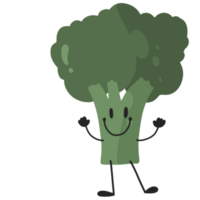 brócolis vegetal fofa feliz sorrir desenho animado personagem png