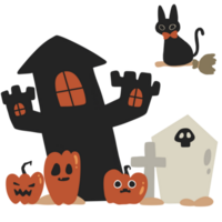 Halloween Luna piena zucca fantasma carino orrore grafico illustrazione png