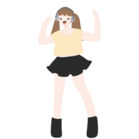 Girl sing a song dance y2k headphone png