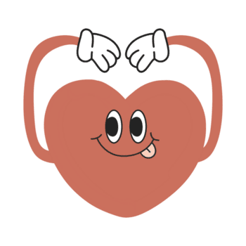 Groovy heart cute cartoon valentine png