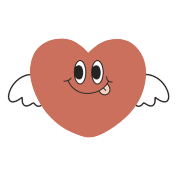 Groovy heart cute cartoon valentine png