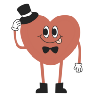 Groovy heart cute cartoon valentine png