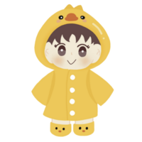 Cute cartoon with duck costume, little boy png