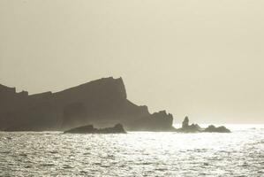 Sunset over Antarctica sea photo