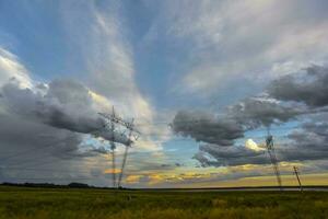 Stormy sky due to rain in the Argentine countryside, La Pampa province, Patagonia, Argentina. photo