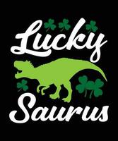 lucky saurus t shirt vector