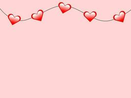 Red heart on light pink background vector