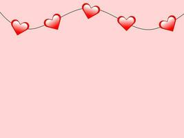 Red heart on light pink background vector