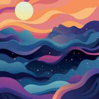 abstract background with waves Vector Illustration