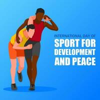 internacional día de deporte para desarrollo y paz. vector ilustración. adecuado para póster, pancartas, Campaña y saludo tarjeta.