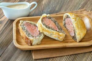 Portion of beef Wellington photo