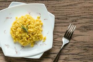 Risotto with saffron photo